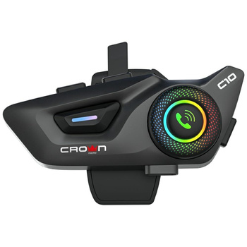 Interkom motocyklowy Crown C10 Bluetooth 5.3 czarny