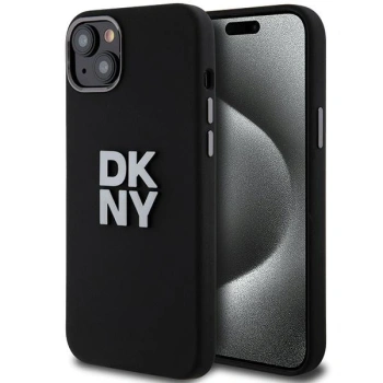 DKNY CASE HARDCASE LIQUID SILICONE DO IPHONE 15 14 13 Z METALOWYM LOGO
