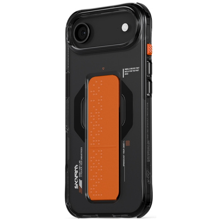 Etui Skinarma Haxa do iPhone Air Magnetic Charging + Grip Stand grafitowy