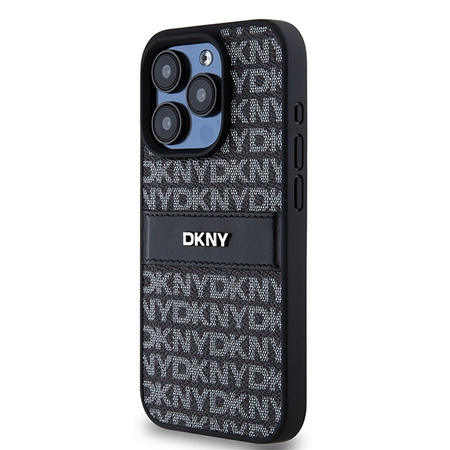 DKNY HARDCASE SKÓRZANE ETUI DO IPHONE 15 PRO MAX 6.7 Z LOGO METALOWYM MONO