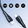 Joyroom kabel USB C - Lightning 20W Surpass Series do szybkiego ładowania i transferu danych 0,25 m czarny (S-CL020A11)