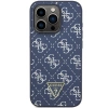 Etui Guess 4G Triangle Metal Logo na iPhone 15 Pro - niebieskie