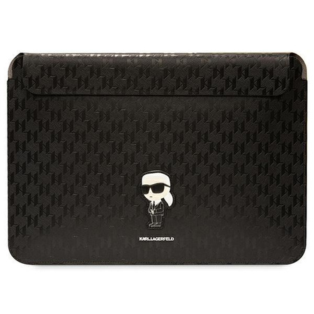 Etui Karl Lagerfeld Saffiano Monogram Ikonik KLCS14SAKHPKK na laptopa 14" - czarne