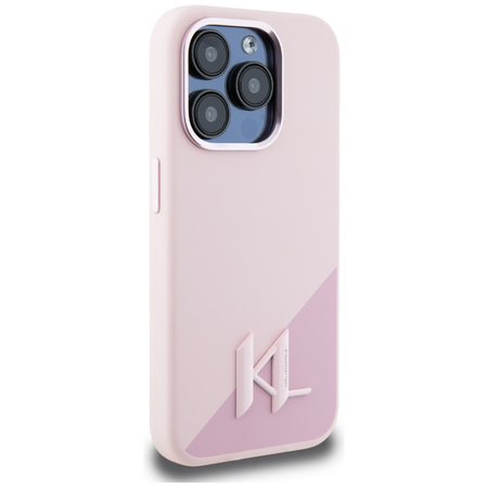 KARL LAGERFELD ETUI SILICONE SHADOW METAL INITIAL DO MAGSAFE IPHONE 15 PRO