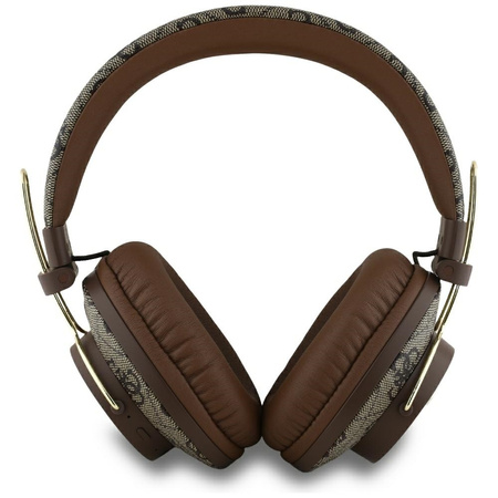 Słuchawki nauszne Guess Bluetooth ENC Metal 4G Logo brązowy