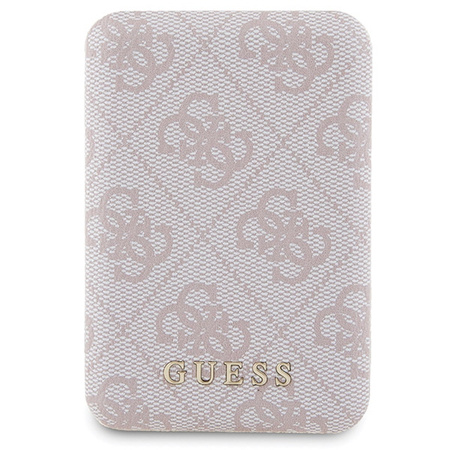 Zestaw Guess GUBPM5P15S4GEMGP iPhone15 6.1 hardcase + Powerbank 5000mAh MagSafe różowy/pink 4G Metal Logo