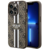 Etui Guess GUHMP14LP4RPSW na iPhone 14 Pro - brązowe 4G Printed Stripes MagSafe