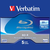 VERBATIM PŁYTY BLU-RAY 25GB BD-R 6X SL DO KOMPUTERA 5SZT DO NAGRYWANIA