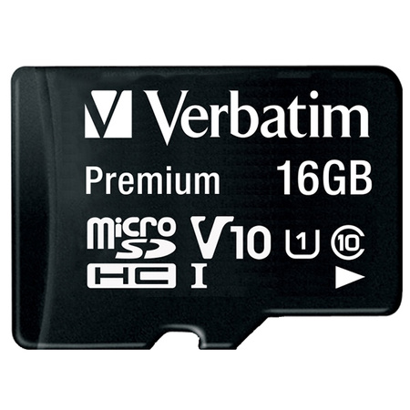 VERBATIM KARTA MICROSDHC 16GB V10+ ADAPTER DO TELEFONÓW TABLETÓW