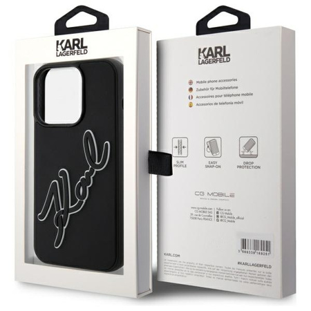 KARL LAGERFELD ETUI HARDCASE DO IPHONE 15 PRO 6.1 3D RUBBER SIGNATURE
