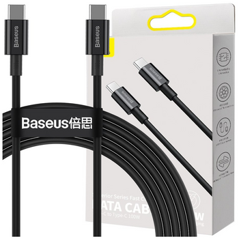 Baseus Superior kabel przewód USB Typ C - USB Typ C szybkie ładowanie Quick Charge / Power Delivery / FCP 100W 5A 20V 2m czarny (CATYS-C01)