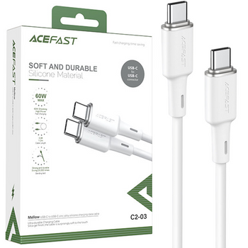 Acefast kabel USB Typ C - USB Typ C 1,2m, 60W (20V/3A) biały (C2-03 white)