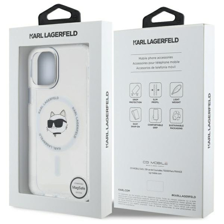 KARL LAGERFELD CASE HARDCASE DO IPHONE 12 12 PRO Z METALOWYM LOGO CHOUPETTE