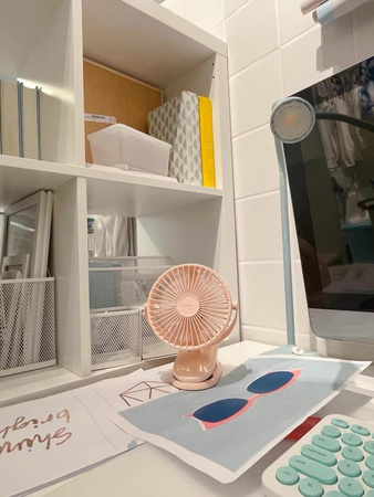 Joyroom CheerSummer wiatrak wentylator biurkowy przenośny zdalnie sterowany różowy (JR-CY363-RC pink)