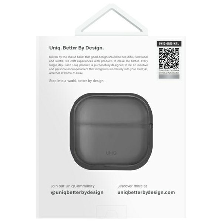 UNIQ etui Glase AirPods 4 dymny/glossy   smoke