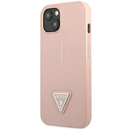 Guess GUHCP14SPSATLP iPhone 14 6,1" różowy/pink hardcase SaffianoTriangle Logo