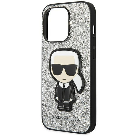 Karl Lagerfeld KLHCP14LGFKPG iPhone 14 Pro 6,1" hardcase srebrny/silver Glitter Flakes Ikonik