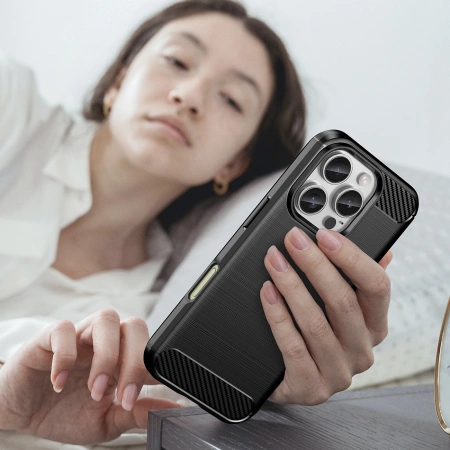 HURTEL ETUI SILIKONOWE CARBON CASE DO IPHONE 16 PRO MAX ANTYPOŚLIZGOWE