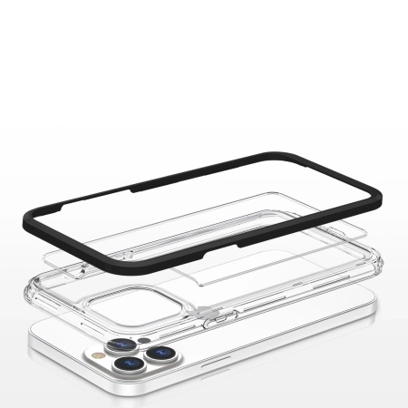 HURTEL ETUI POKROWIEC CASE ŻELOWY DO IPHONE 13 PRO MAX CLEAR 3IN1 Z RAMKĄ