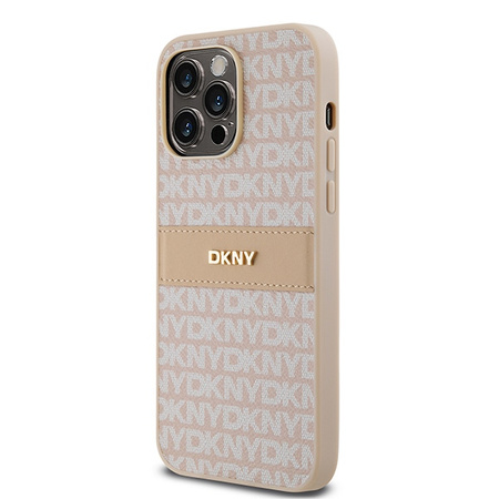 DKNY ETUI HARDCASE DO IPHONE 14 PRO LEATHER MONO STRIPE Z CHRONIĄCĄ POWŁOKĄ
