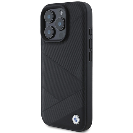 BMW ETUI HARDCASE SIGN LEATHER CROSSING LINES PATTERN DO IPHONE 16 PRO 6.3