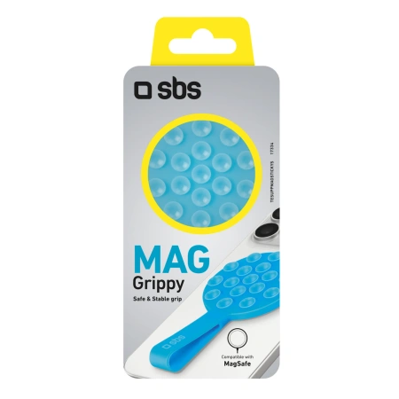 Uchwyt SBS MAG Grippy kompatybilny z MagSafe z przyssawką i uszkiem - niebieski
