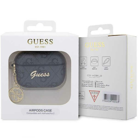 Etui Guess GUAP2G4GSMK na AirPods Pro 2 cover - czarne 4G Charm Collection