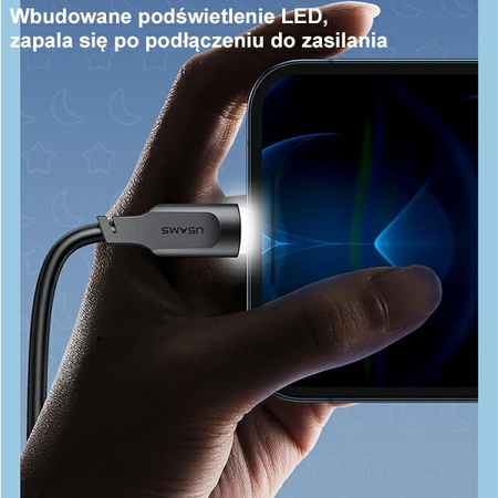 USAMS KABEL DO LIGHTNING 2,4A DO IPHONE 12 13 14 15 1,2M DŁUGOŚĆ FAST