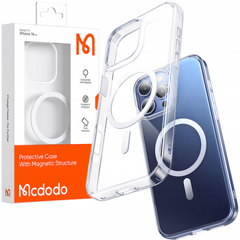MCDODO ETUI MAGNETYCZNE CLEAR CASE WZMOCNIONE DO MAGSAFE IPHONE 16 PRO MAX