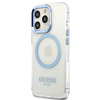 Guess GUHMP13LHTRMB iPhone 13 Pro / 13 6,1" niebieski/blue hard case Metal Outline Magsafe