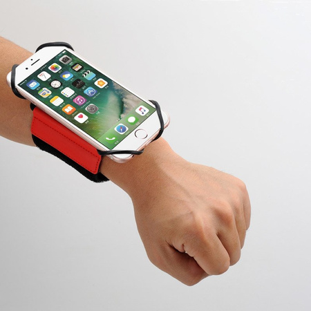 Etui opaska sportowa na nadgarstek armband do biegania na telefon do 6'' cali różowy