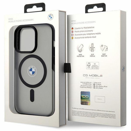 Etui BMW BMHMP14XDSLK na iPhone 14 Pro Max 6.7" - czarne Signature MagSafe