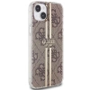 Etui Guess IML 4G Gold Stripe na iPhone 15 Plus / 14 Plus - brązowe