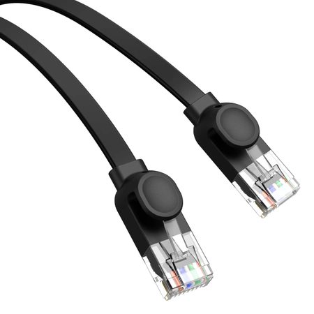 Kabel Ethernet Baseus High Speed Cat 6 RJ-45 1000Mb/s 12m płaski - czarny