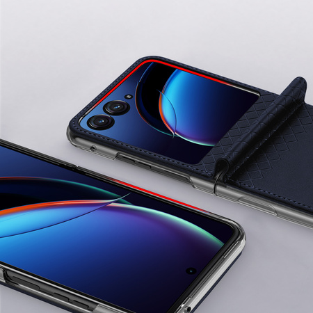 Skórzane etui z portfelem do Motorola Razr 40 Ultra Dux Ducis Bril - niebieskie