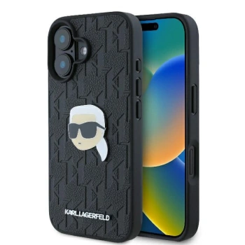 KARL LAGERFELD ETUI HARDCASE DO IPHONE 16 6.1 MONOGRAM KARL HEAD PIN BLACK