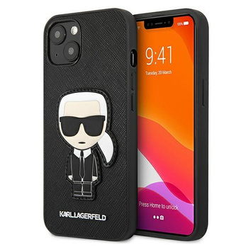 Karl Lagerfeld KLHCP13SOKPK iPhone 13 mini 5,4" czarny/black hardcase Saffiano Ikonik Karl`s Patch