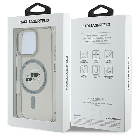 Karl Lagerfeld KLHMP16XHLSKCK iPhone Pro Max 6.9" czarny/black hardcase IML Metal Karl&Choupette Head MagSafe
