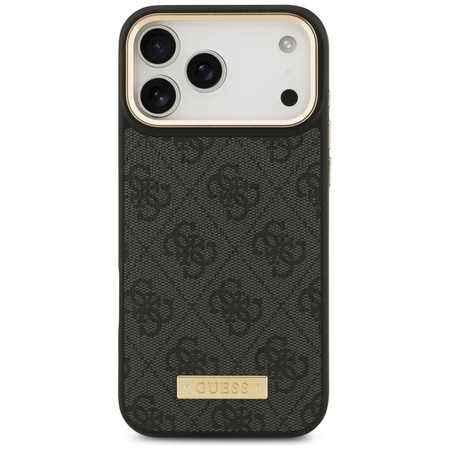 Etui Guess 4G Logo Plate MagSafe do iPhone 17 Pro Max czarny
