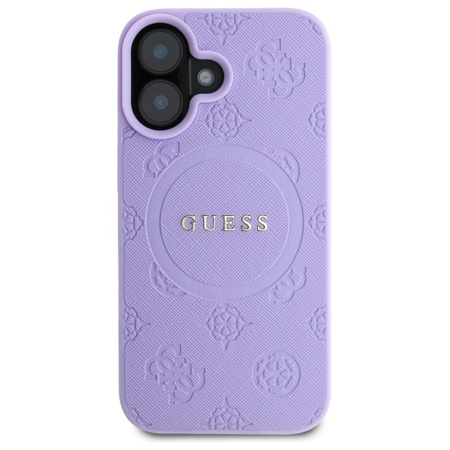GUESS HARDCASE DO IPHONE 16 PLUS DO MAGSAFE SAFFIANO PEONY CLASSIC LOGO