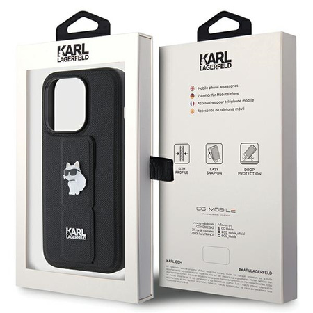 KARL LAGERFELD KLHCP14LGSACHPK ETUI HARDCASE DO IPHONE 14 PRO 6,1 GRIPSTAND