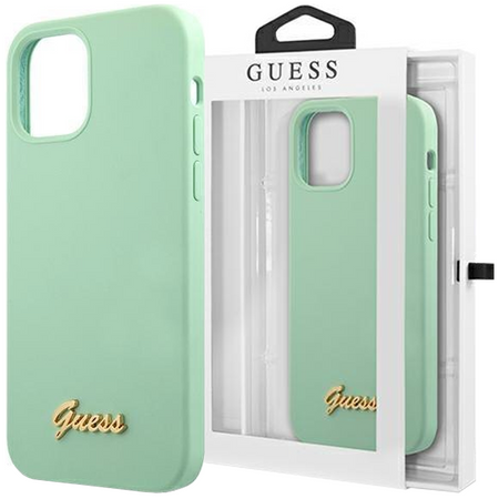 Guess GUHCP12MLSLMGGN iPhone 12/12 Pro 6,1" zielony/green hardcase Metal Logo Script
