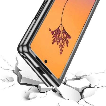 HURTEL CASE DO SAMSUNG GALAXY Z FOLD 4 POKROWIEC PLATING Z METALICZNĄ RAMKĄ