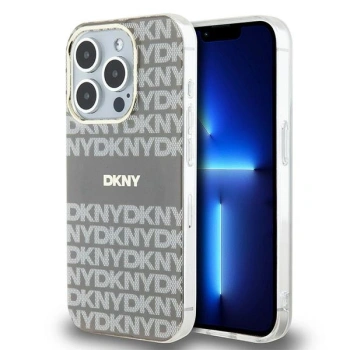 DKNY ETUI HARDCASE DO IPHONE 15 PRO MAX 6.7 DO MAGSAFE MONO STRIPE BEŻOWE