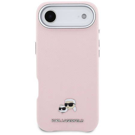 Etui Karl Lagerfeld Karl & Choupette Head Pins Saffiano MagSafe do iPhone Air różowy