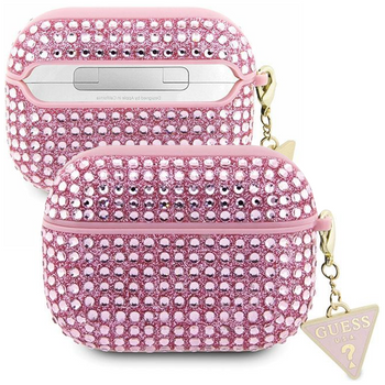 Etui Guess GUAP2HDGTPP na AirPods Pro 2 cover - różowe Rhinestone Triangle Charm