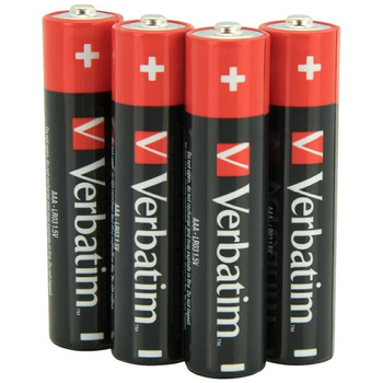 VERBATIM BATERIA ALKALICZNA AAA LR03 DO URZĄDZENIA ELEKTRONICZNEGO 4 SZTUKI