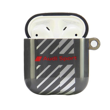 AUDI ETUI DO SŁUCHAWEK AIRPODS 1 2 CASE IML SPORT MAGNETYCZNE CZARNY