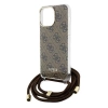 Etui Guess Crossbody Cord 4G Print na iPhone 15 Pro - brązowe