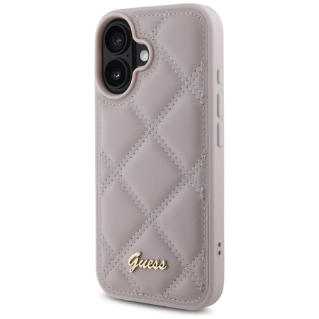 GUESS ETUI POKROWIEC DO IPHONE 16 6.1 HARDCASE LOGO QUILED METALOWE